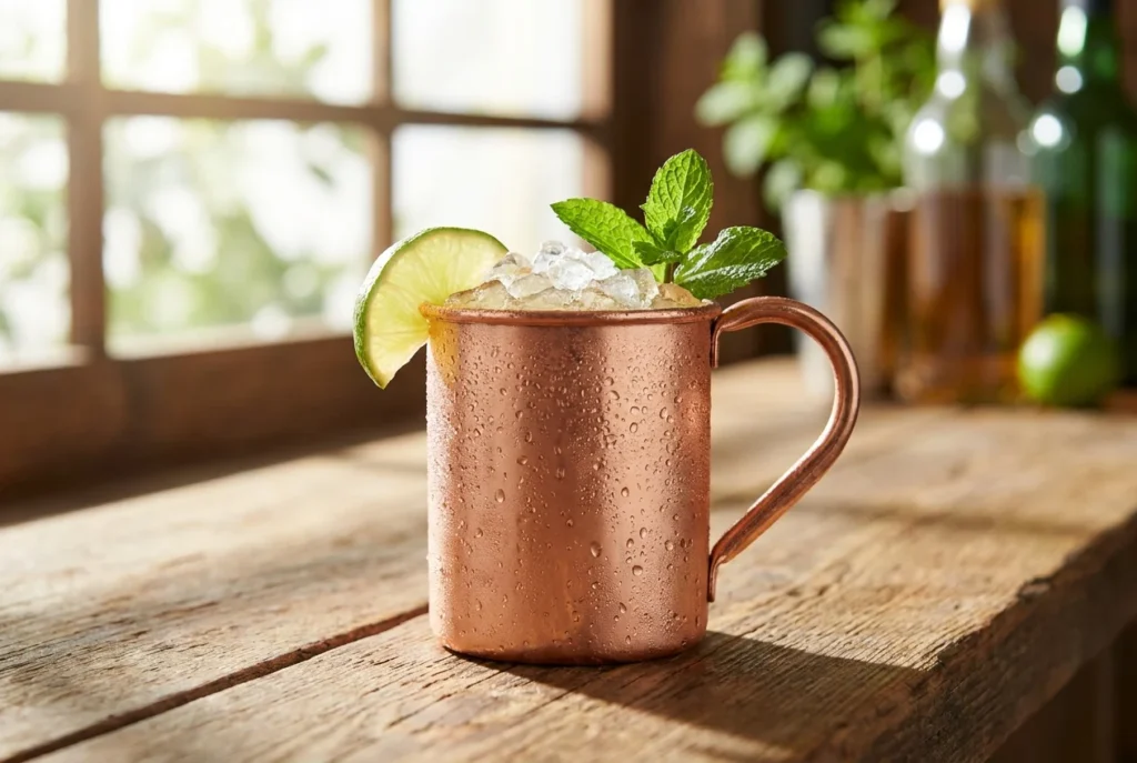 מתכון מוסקבה מיול מרענן עם וודקה, ג׳ינג׳ר ביר וליים